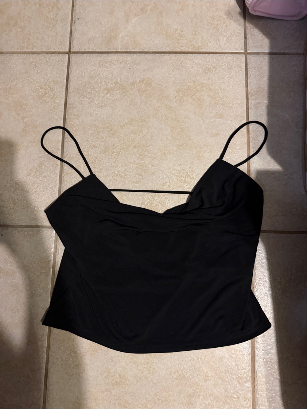 H&M Black Cowl Neck Spaghetti Strap Camisole